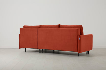 Model 12 Sofa Bed with Storage 3 Seater Right Chaise, Paprika