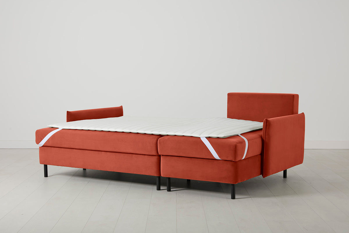 Model 12 Sofa Bed with Storage 3 Seater Right Chaise, Paprika