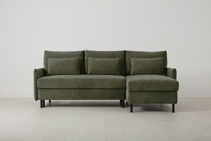 Model 12 Sofa Bed with Storage 3 Seater Right Chaise, Pine