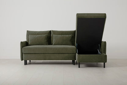 Model 12 Sofa Bed with Storage 3 Seater Right Chaise, Pine