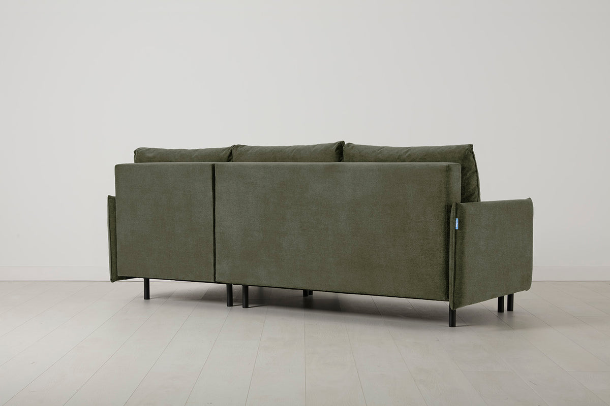 Model 12 Sofa Bed with Storage 3 Seater Right Chaise, Pine