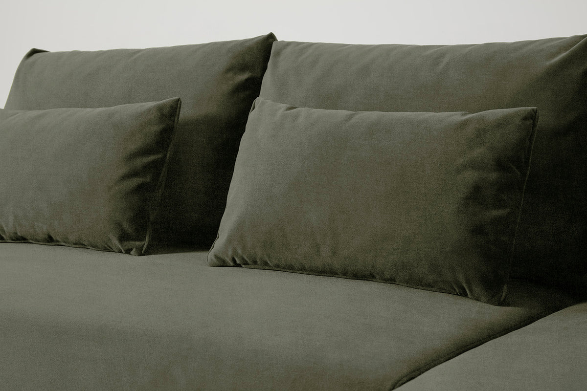 Model 12 Sofa Bed with Storage 3 Seater Right Chaise, Pine