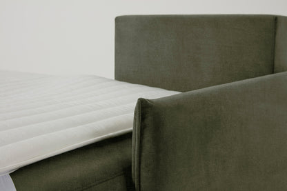 Model 12 Sofa Bed with Storage 3 Seater Right Chaise, Pine