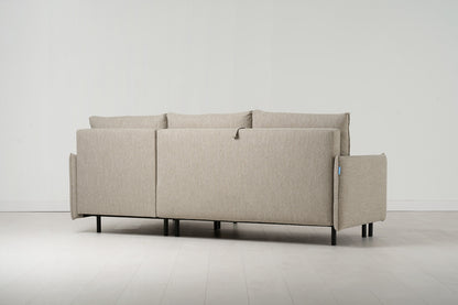 Model 12 Sofa Bed with Storage 3 Seater Right Chaise, Pumice