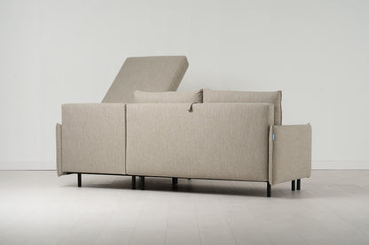 Model 12 Sofa Bed with Storage 3 Seater Right Chaise, Pumice
