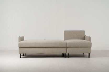 Model 12 Sofa Bed with Storage 3 Seater Right Chaise, Pumice