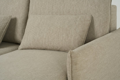Model 12 Sofa Bed with Storage 3 Seater Right Chaise, Pumice