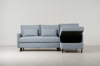 Model 12 Sofa Bed with Storage 3 Seater Right Chaise, Seaglass