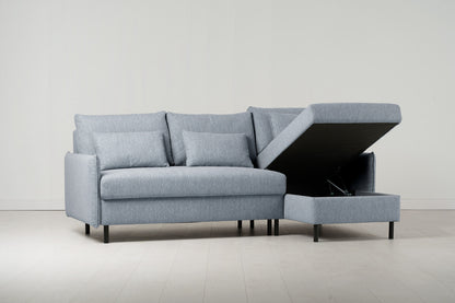 Model 12 Sofa Bed with Storage 3 Seater Right Chaise, Seaglass