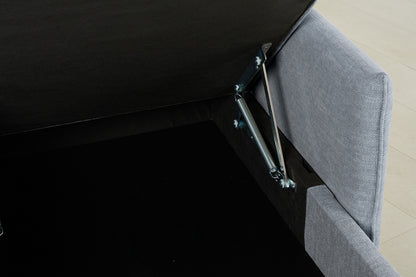 Model 12 Sofa Bed with Storage 3 Seater Right Chaise, Seaglass