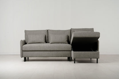 Model 12 Sofa Bed with Storage 3 Seater Right Chaise, Shadow