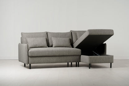 Model 12 Sofa Bed with Storage 3 Seater Right Chaise, Shadow