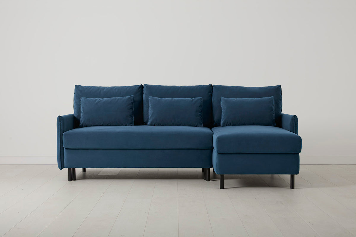 Model 12 Sofa Bed with Storage 3 Seater Right Chaise, Teal