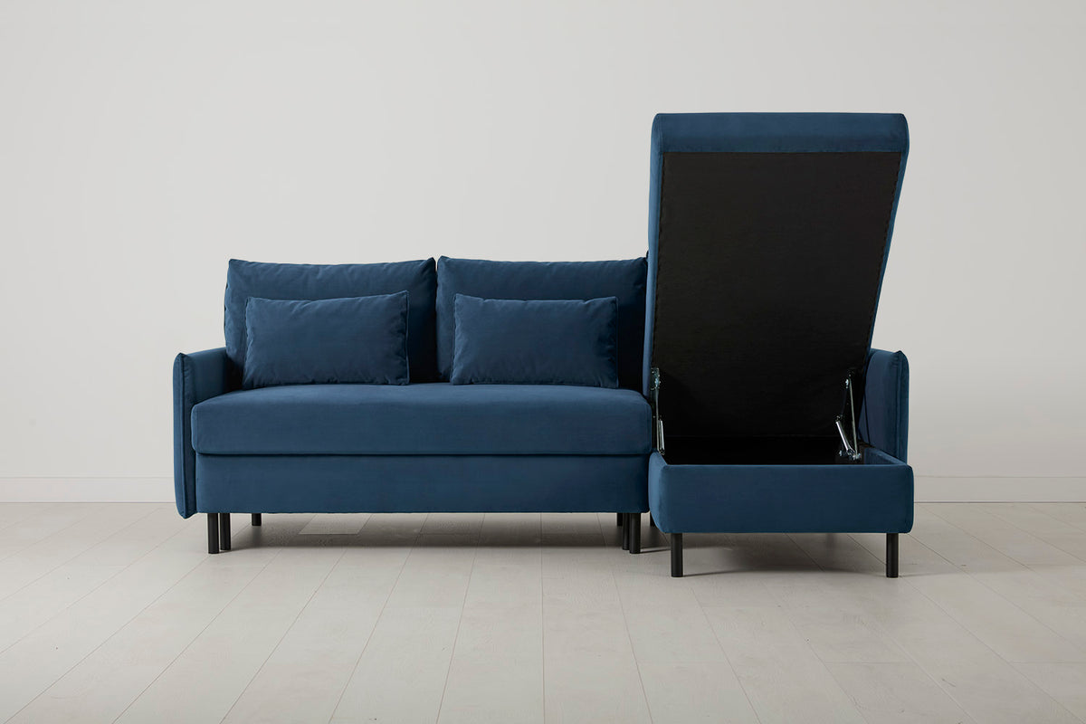 Model 12 Sofa Bed with Storage 3 Seater Right Chaise, Teal