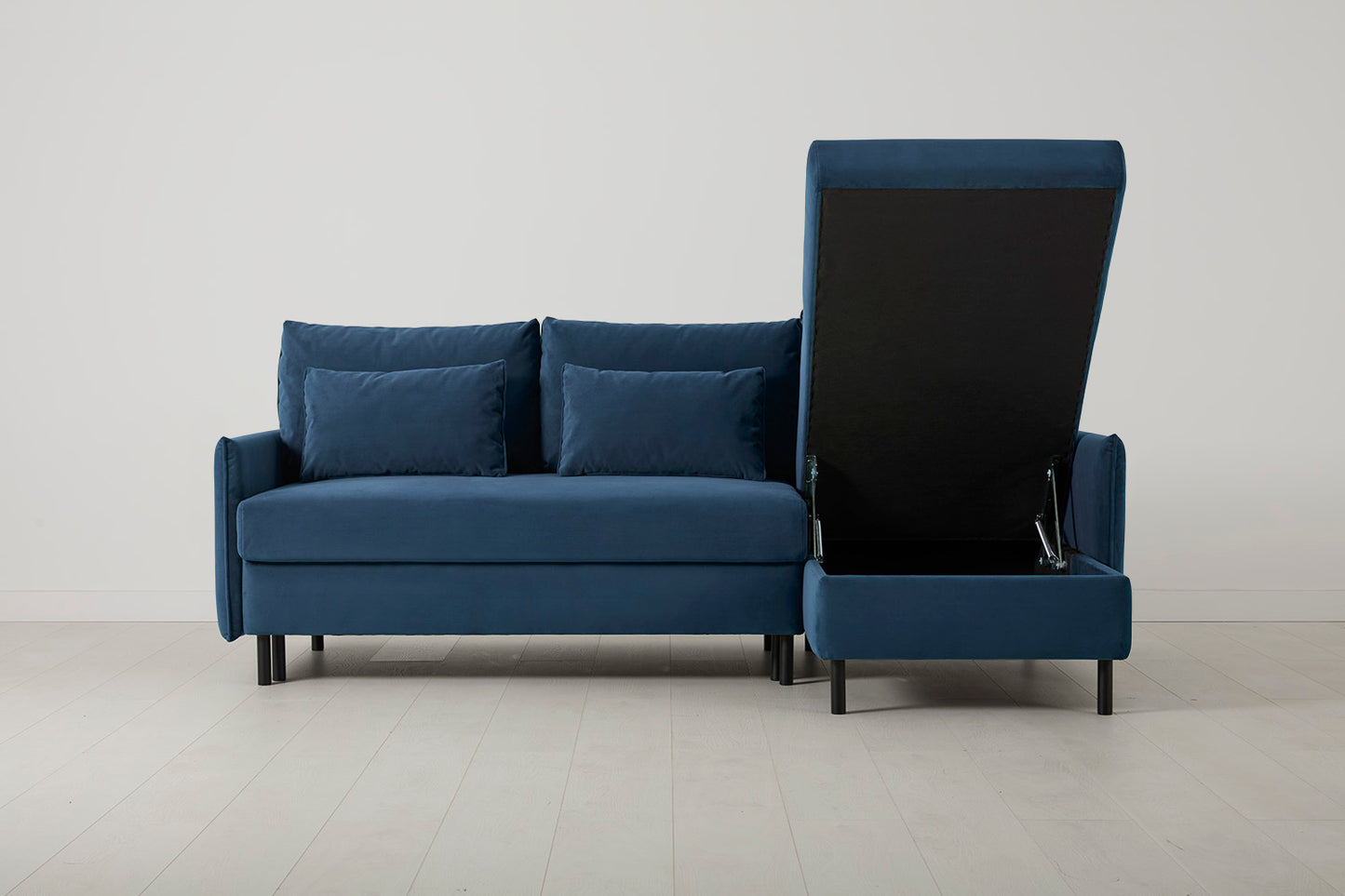 Model 12 Sofa Bed with Storage 3 Seater Right Chaise, Teal
