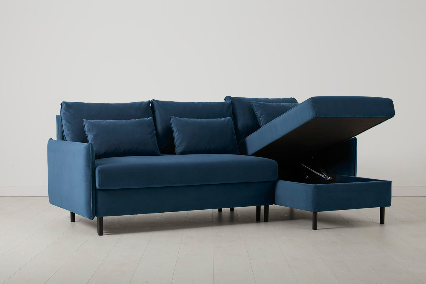 Model 12 Sofa Bed with Storage 3 Seater Right Chaise, Teal
