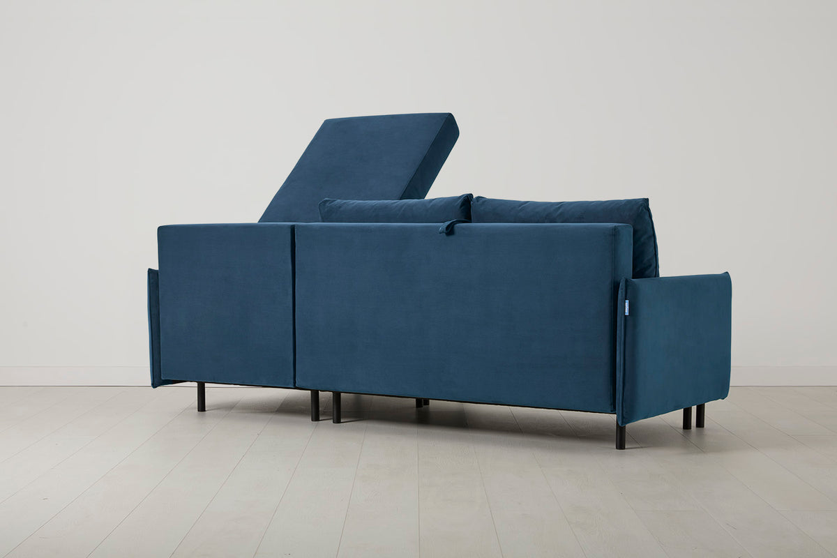 Model 12 Sofa Bed with Storage 3 Seater Right Chaise, Teal