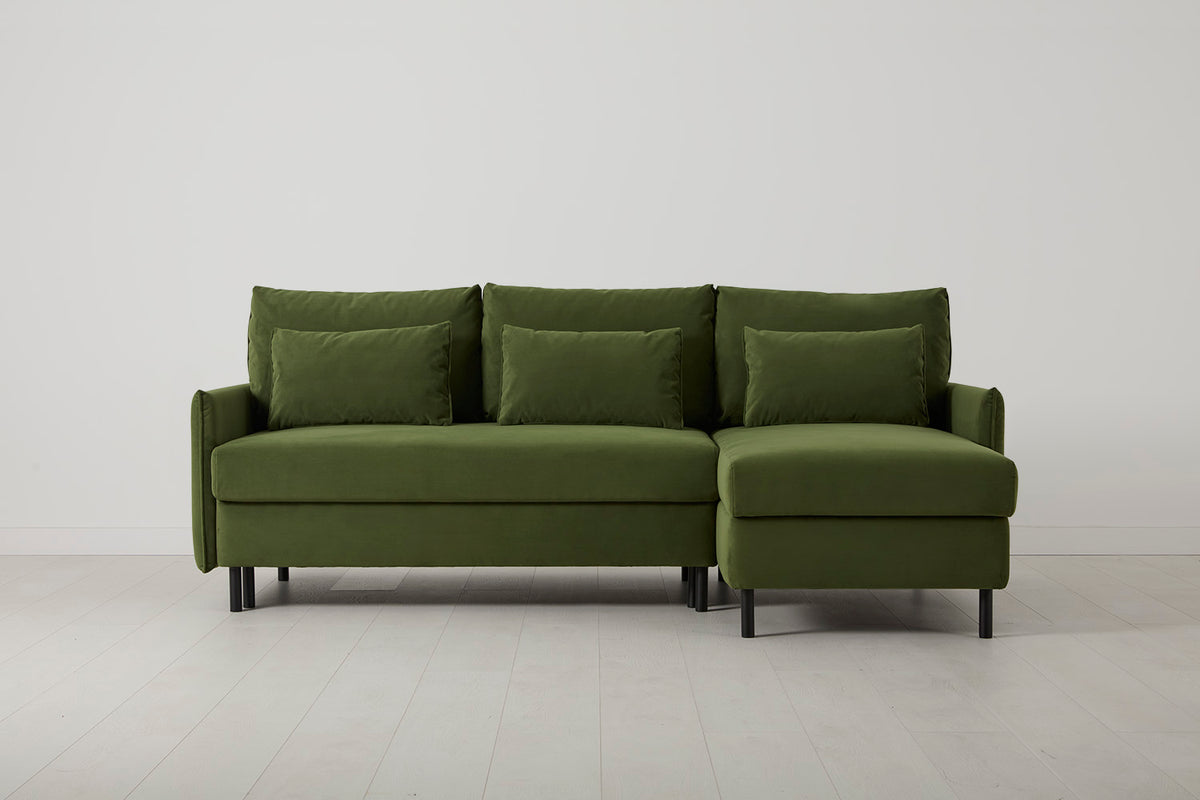Model 12 Sofa Bed with Storage 3 Seater Right Chaise, Vine