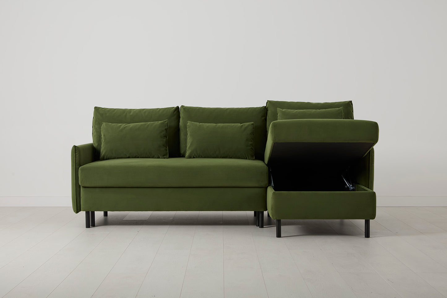 Model 12 Sofa Bed with Storage 3 Seater Right Chaise, Vine