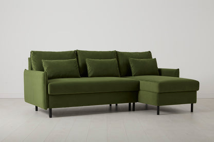 Model 12 Sofa Bed with Storage 3 Seater Right Chaise, Vine