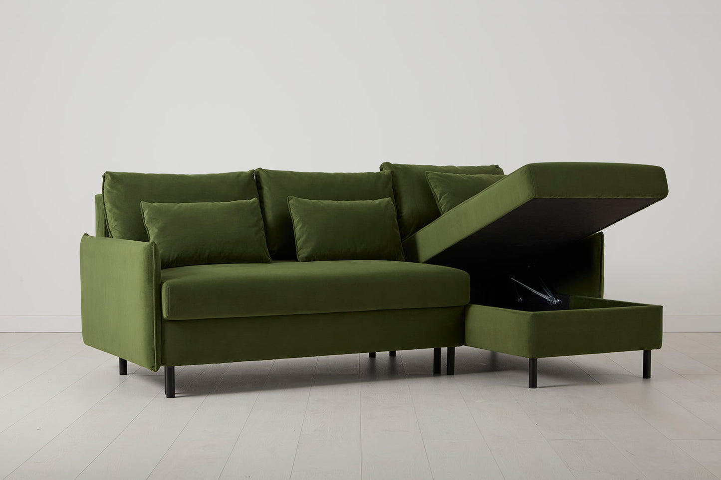 Model 12 Sofa Bed with Storage 3 Seater Right Chaise, Vine