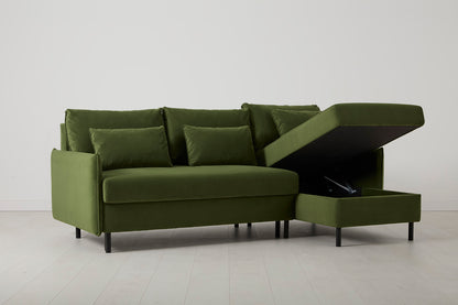 Model 12 Sofa Bed with Storage 3 Seater Right Chaise, Vine
