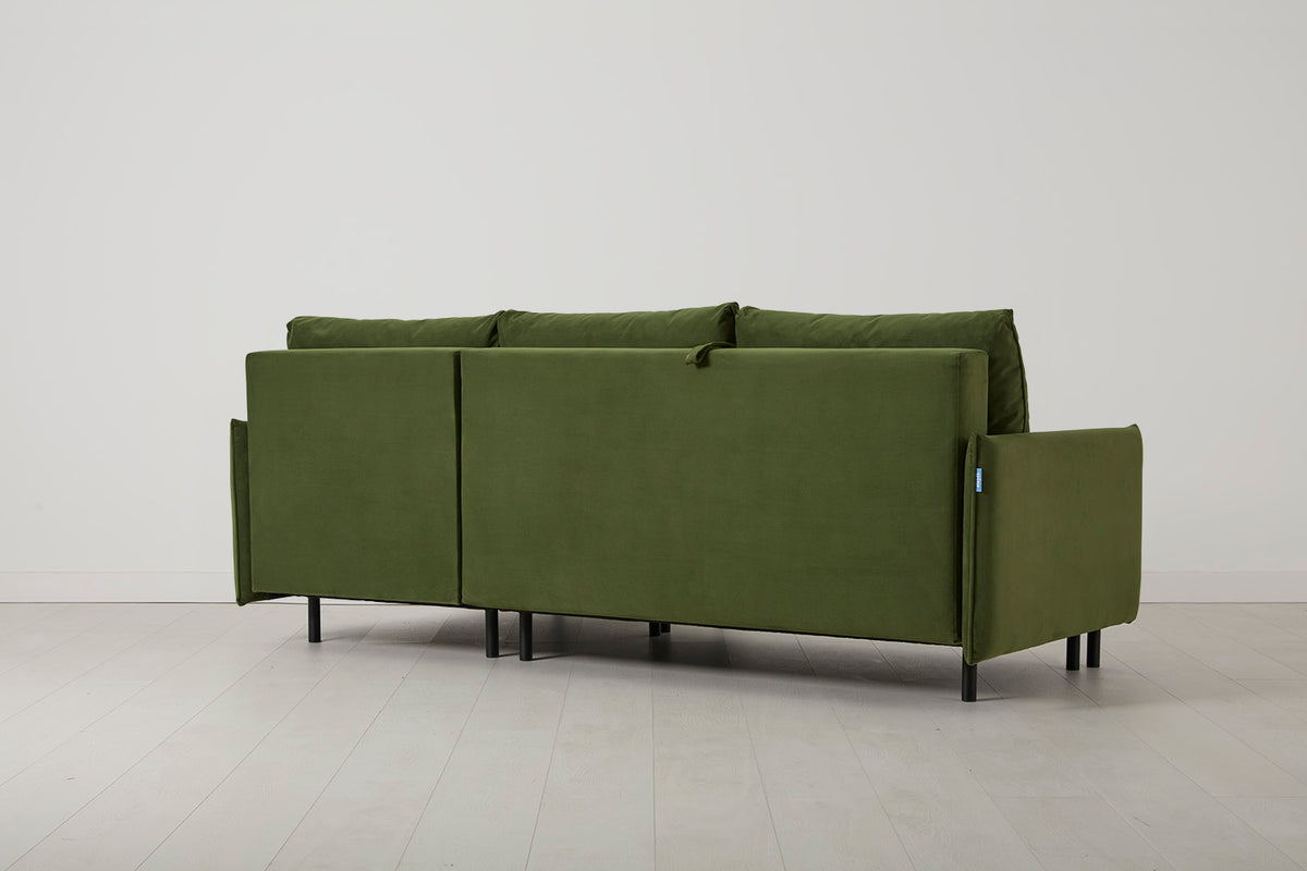 Model 12 Sofa Bed with Storage 3 Seater Right Chaise, Vine