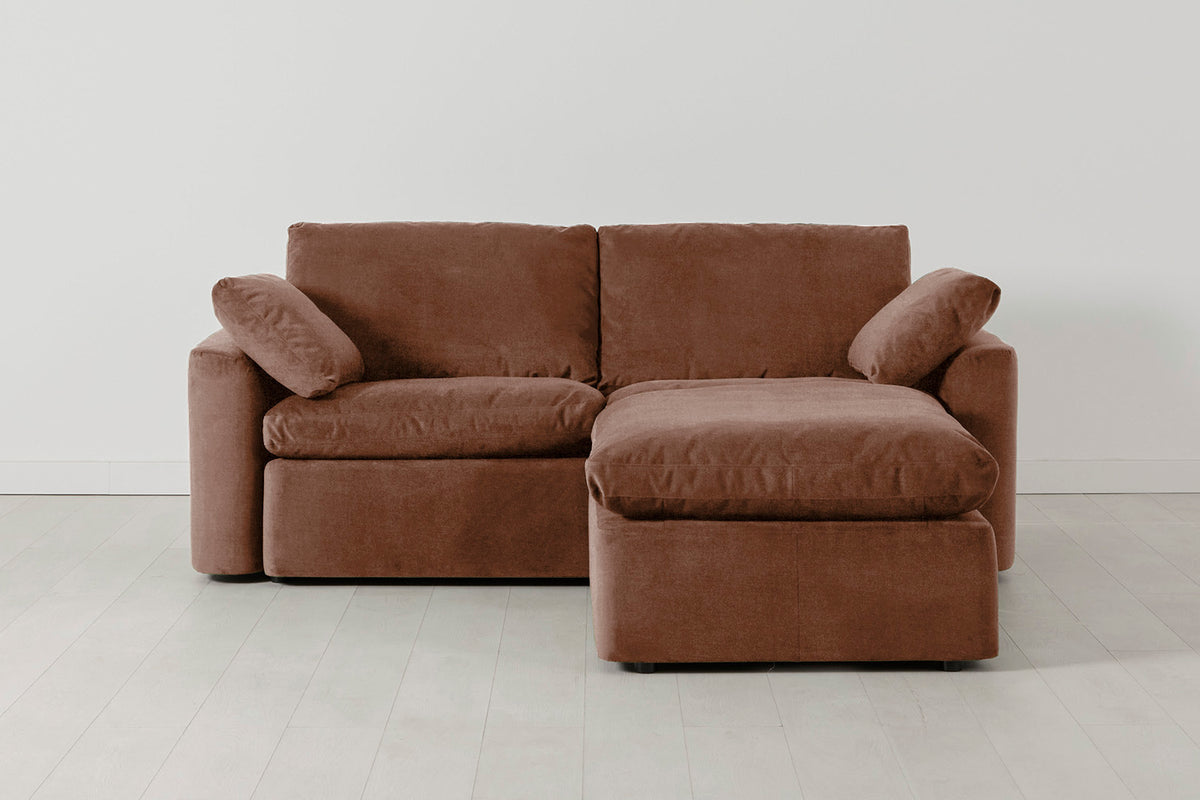 Model 13 2-Seater Sofa with Ottoman, Russet
