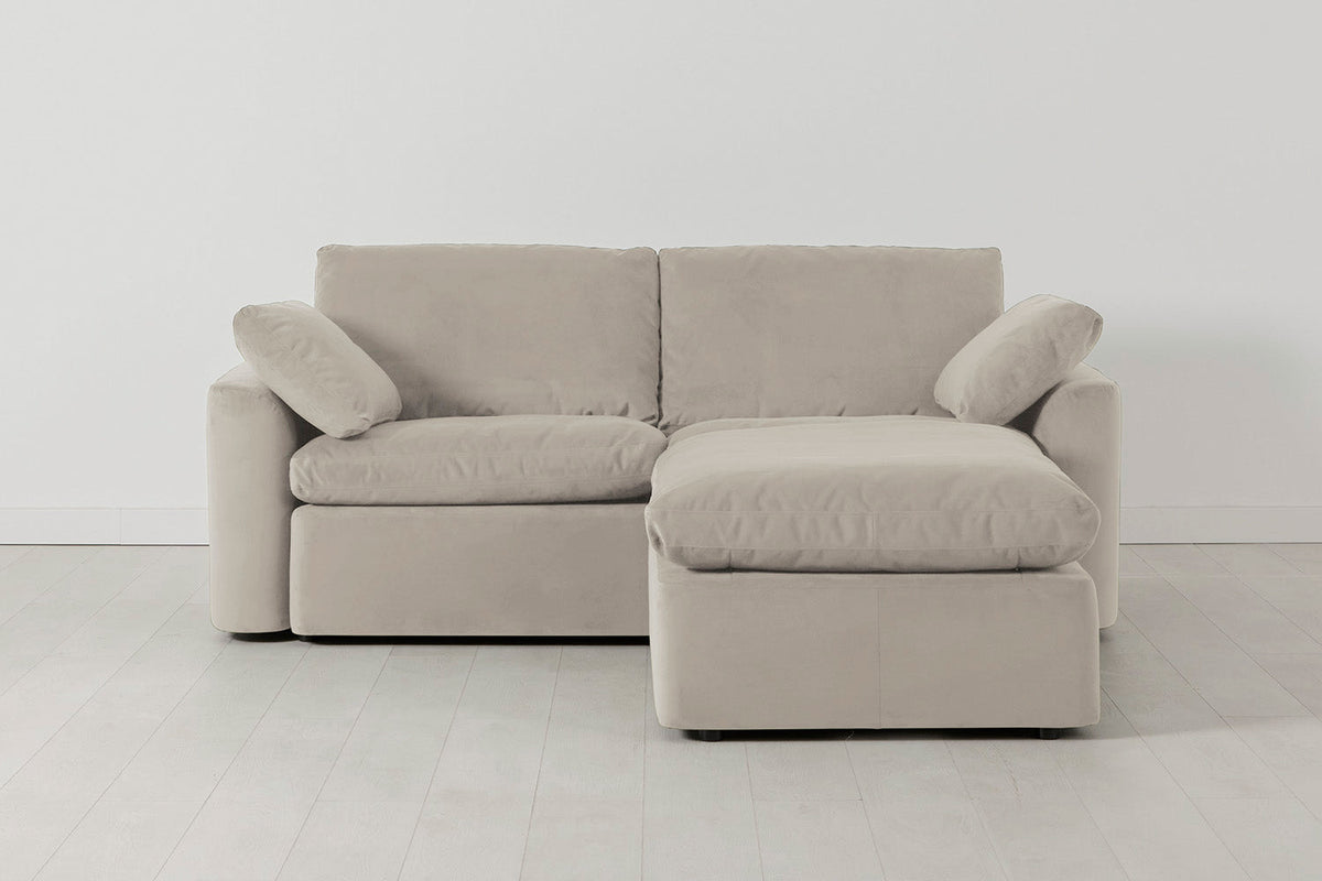 Ottoman in cream velvet