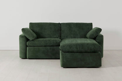 Ottoman in green mottled velvet