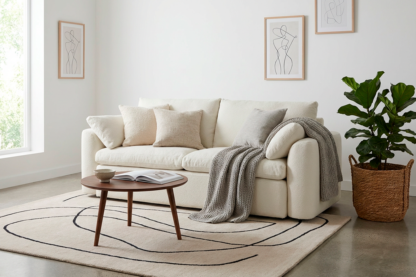 Model 13 2-Seater Sofa, Ivory