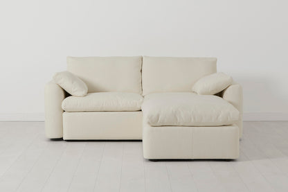 Ottoman in white bouclé