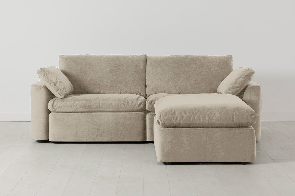 Model 13 3-Seater Sofa with Ottoman, Flax