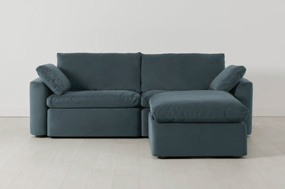 3-Seater Sofa in blue velvet