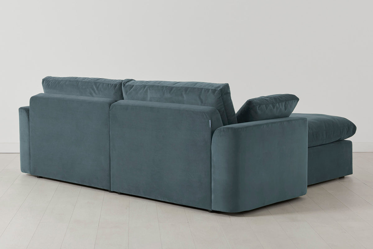 Model 13 3-Seater Sofa with Ottoman, Petrol