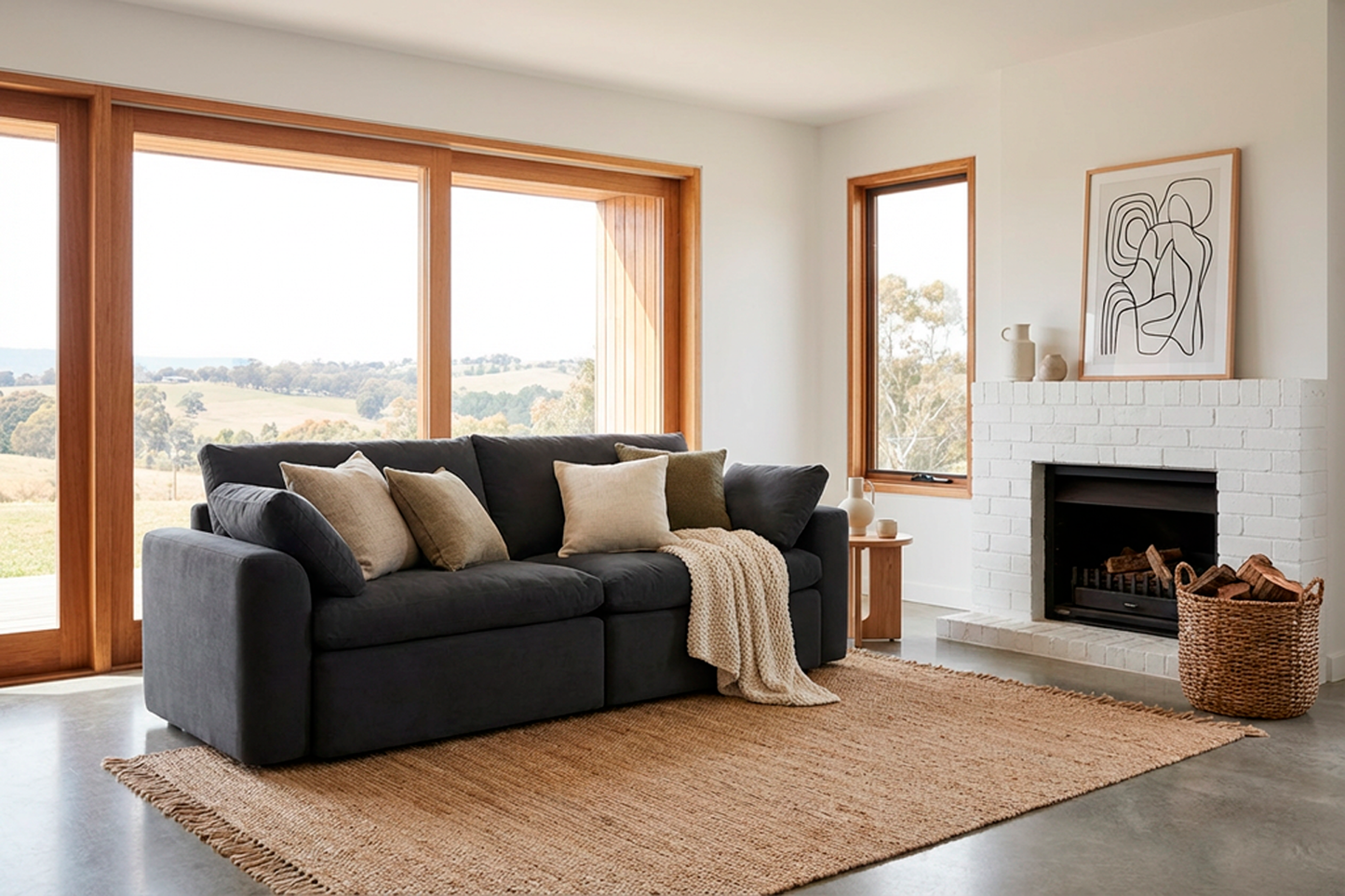 Model 13 3-Seater Sofa, Charcoal