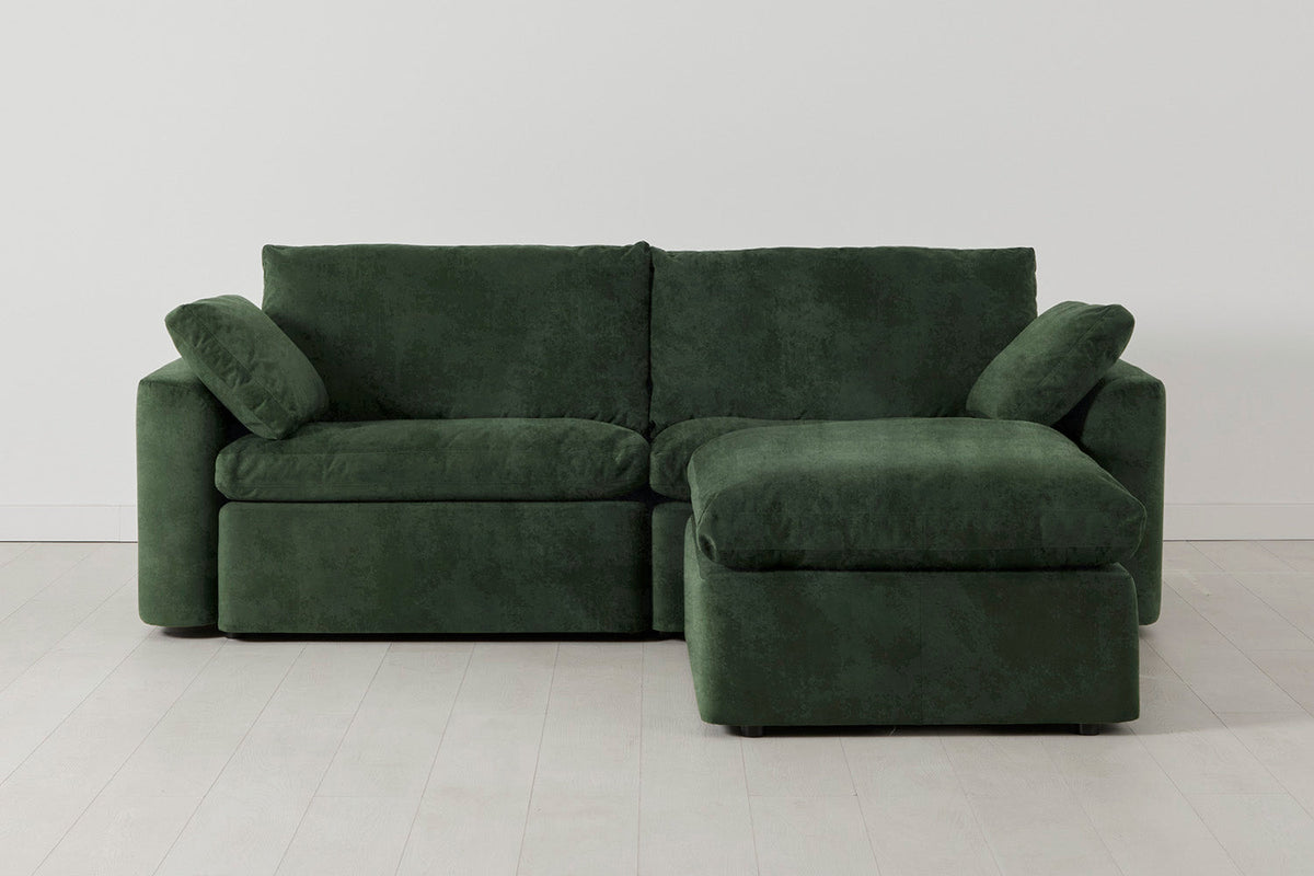 3-Seater Sofa in green mottled velvet