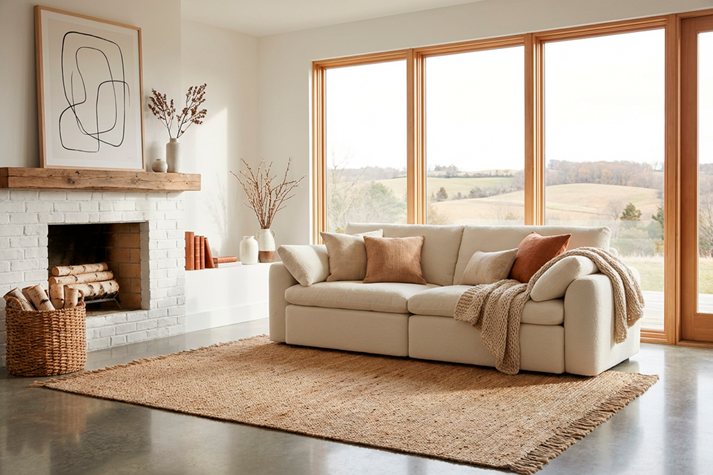 Model 13 3-Seater Sofa, Ivory