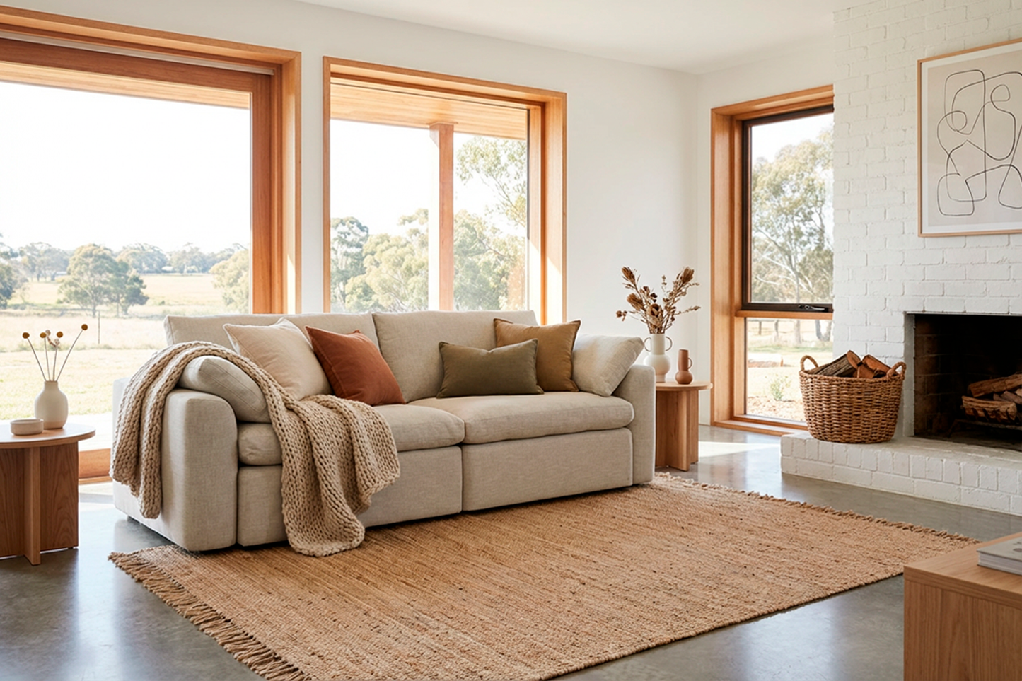 Model 13 3-Seater Sofa, Parchment