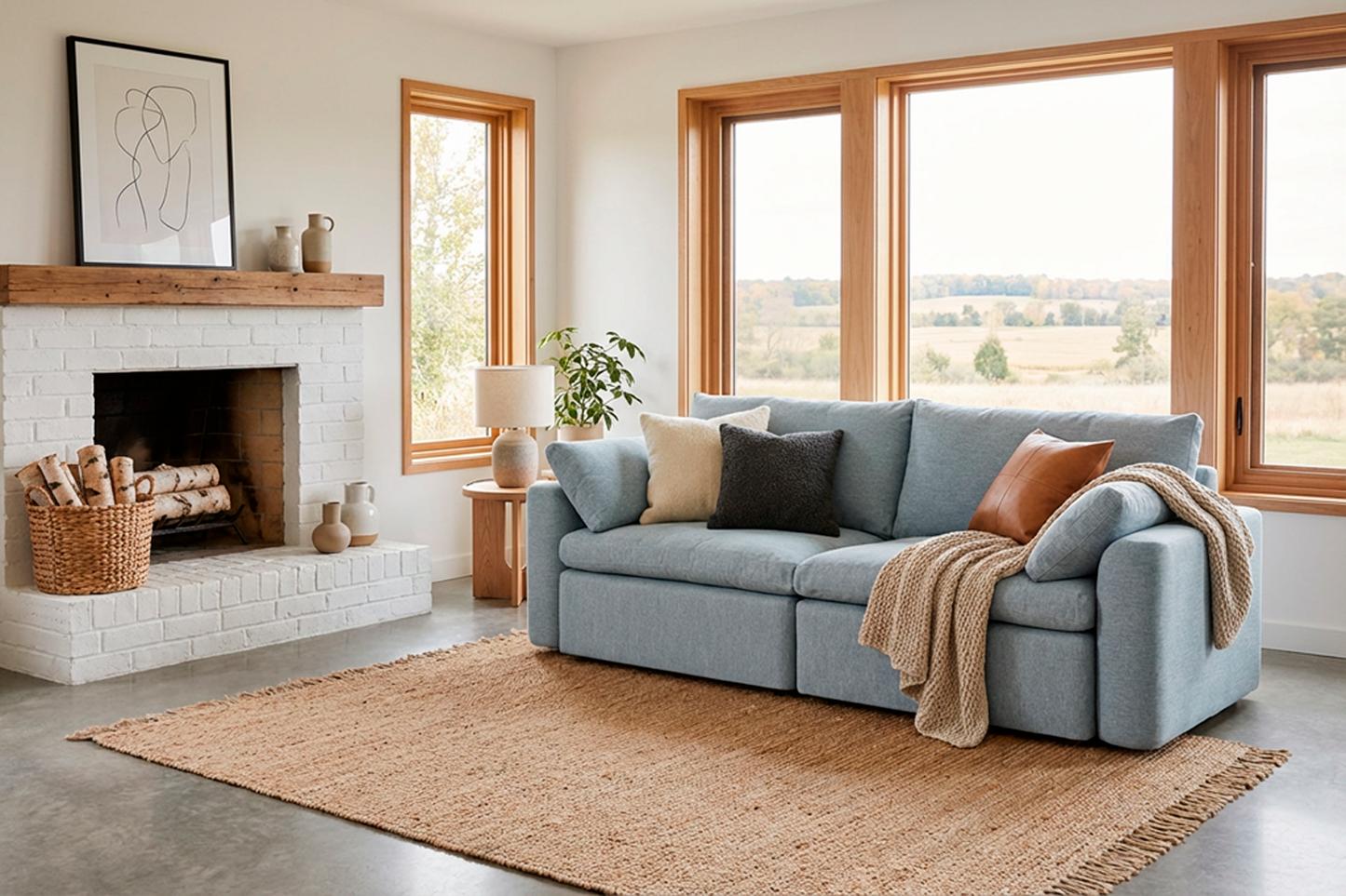 Model 13 3-Seater Sofa, Seaglass