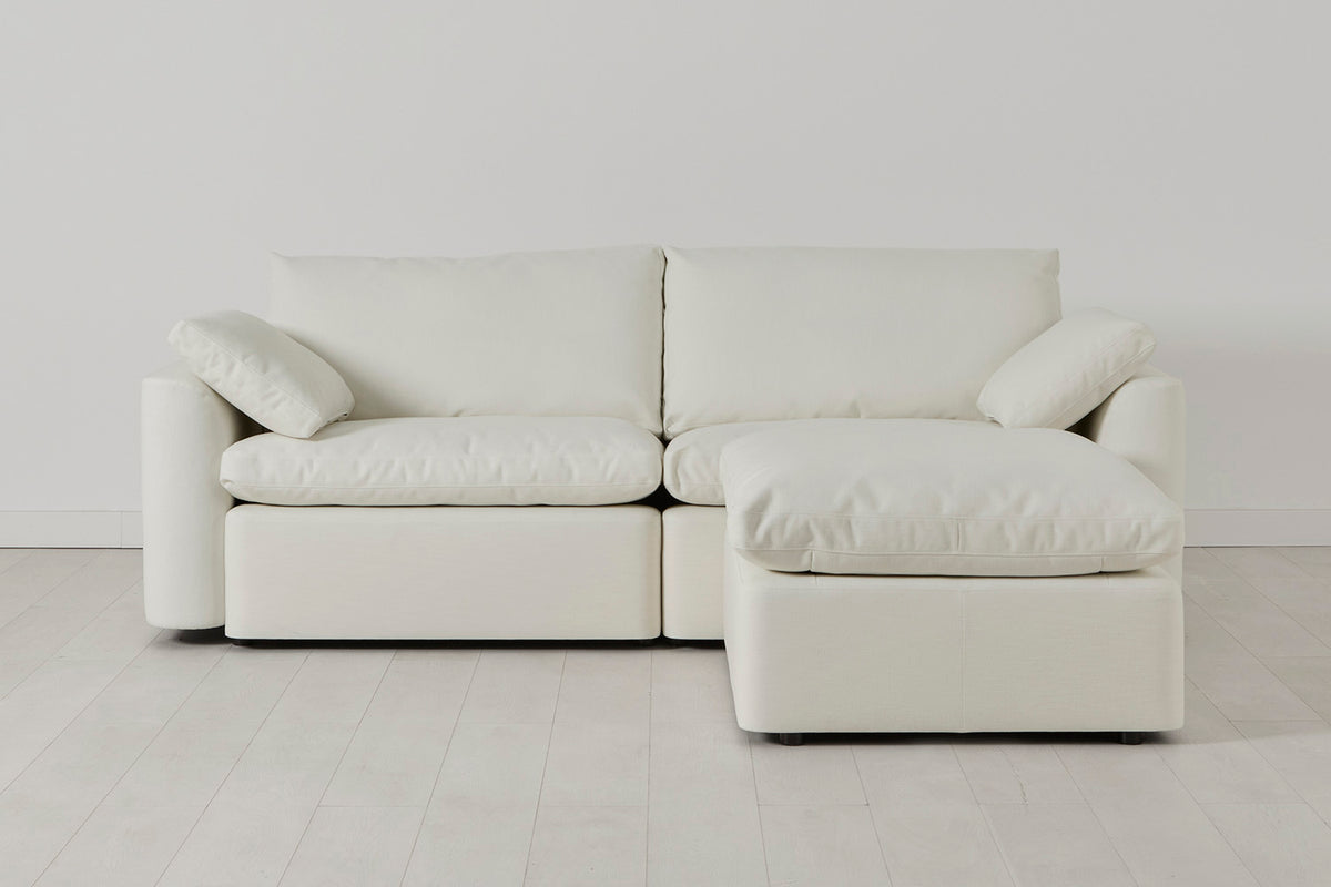 Model 13 3-Seater Right Chaise Sofa, White
