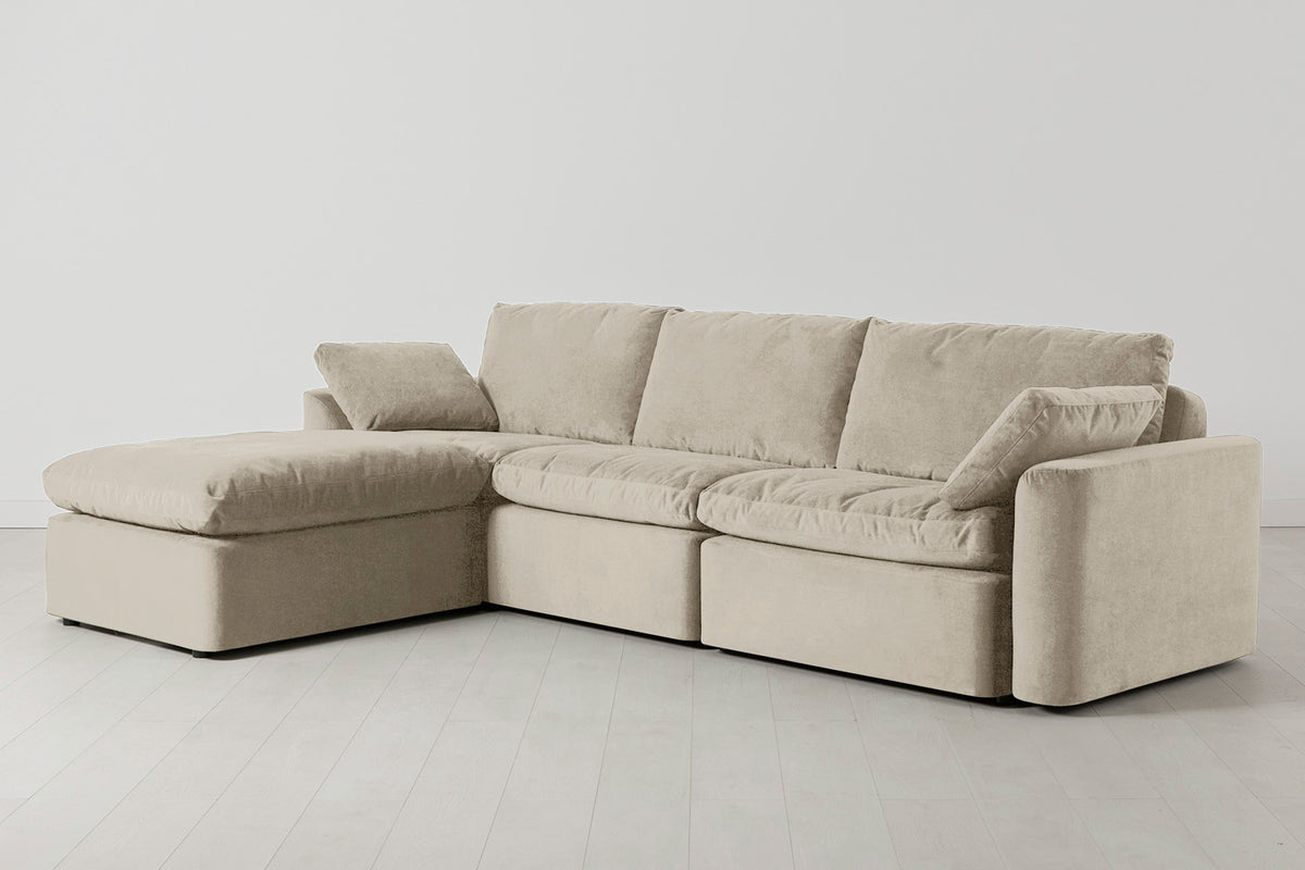 Model 13 4-Seater Left Chaise Sofa, Flax
