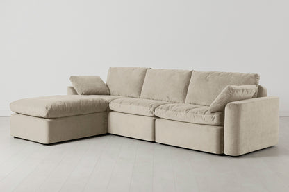 Model 13 4-Seater Left Chaise Sofa, Flax