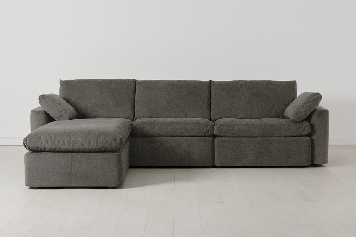 Model 13 4-Seater Left Chaise Sofa, Mink