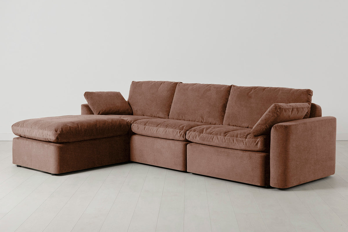 Model 13 4-Seater Left Chaise Sofa, Russet
