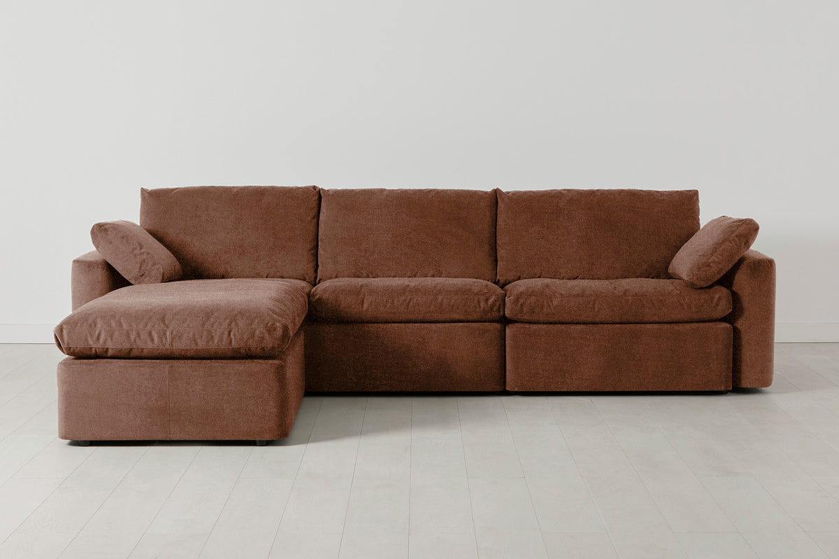 Model 13 4-Seater Left Chaise Sofa, Russet