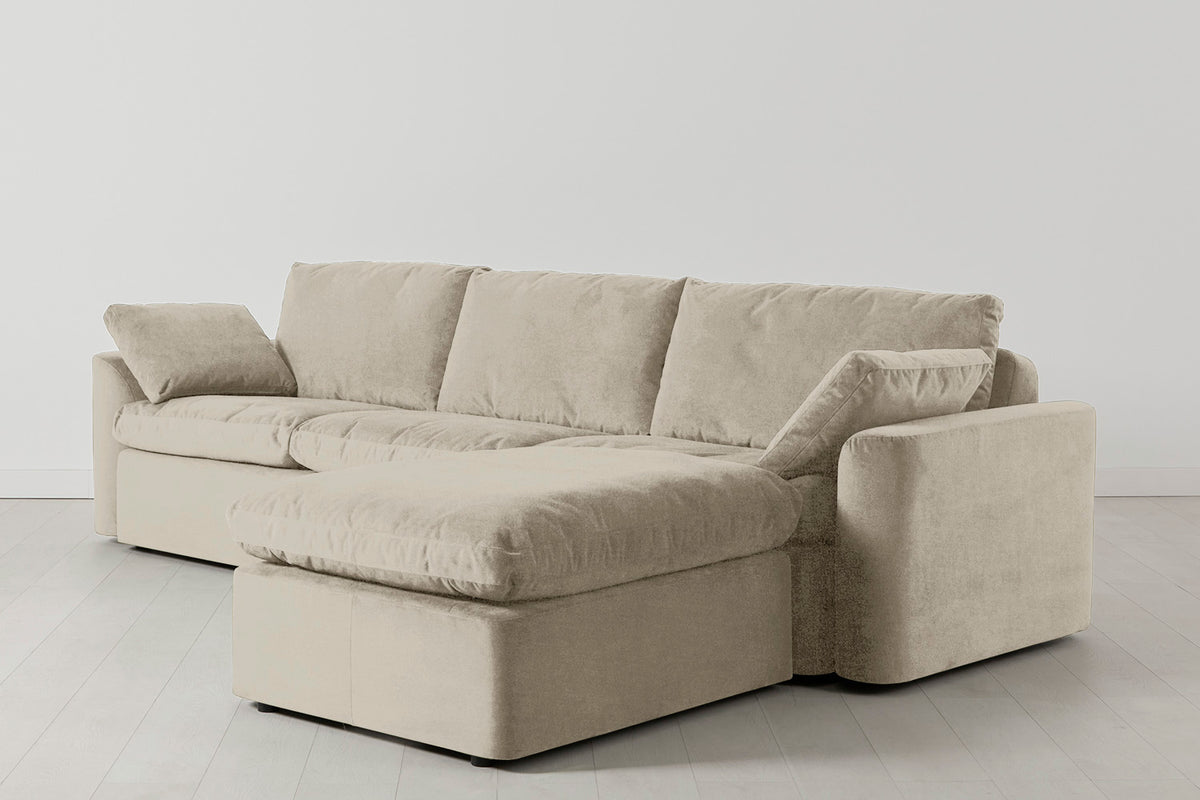 Model 13 4-Seater Sofa with Ottoman, Flax