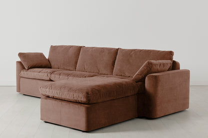Model 13 4-Seater Sofa with Ottoman, Russet