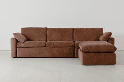 Model 13 4-Seater Sofa with Ottoman, Russet