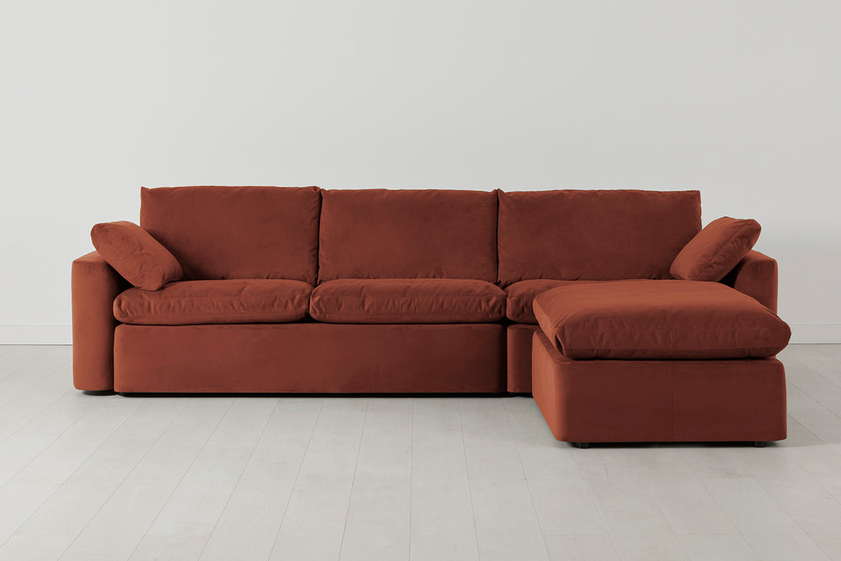 Model 13 4-Seater Sofa with Ottoman, Brick